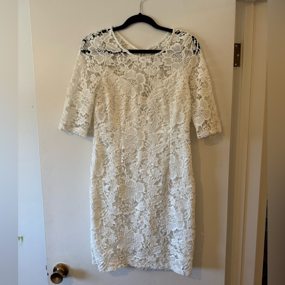 Elegant Lace Dress in White